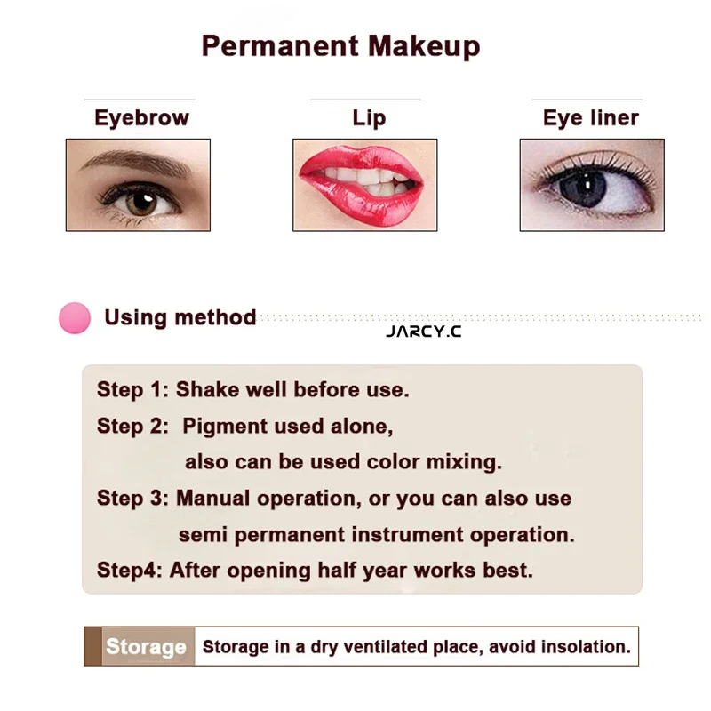 Semi Permanent Makeup Tattoo Ink 15ml for Eyebrow Pigment Cosmetic Tattoo Microblading Machine Pigment Eyebrow 23 Colors