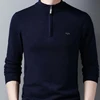 Cashmere Sweater Thicked Fit Men's Half Height Zipper Stand Neck Pullover Knitted Coat Winter Wool Sweater Plus Size 4XL 2