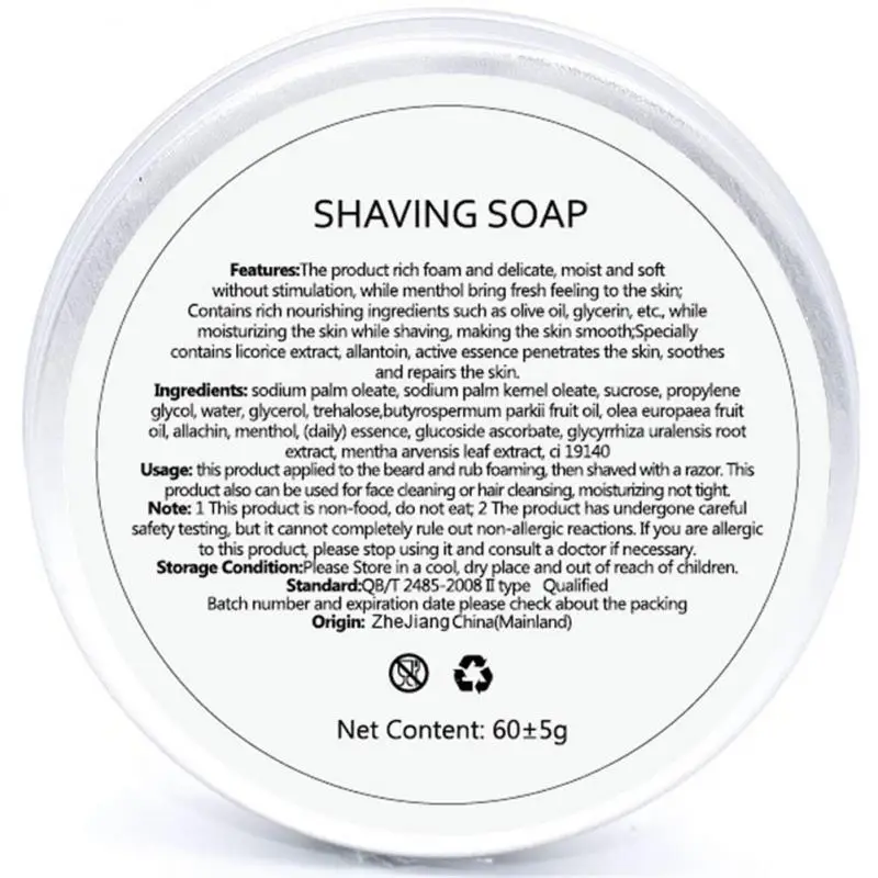 Long-lasting Shaving Brush Refreshing Mint Gentle Smooth Men's Shaving Soap Long-lasting Foam Must-have In Demand images - 6