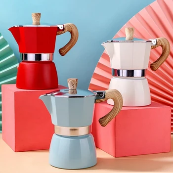 Coffee Moka Maker Italian Moka Espresso Cafe Percolator Pot Stovetop Coffee Maker Stove Top Turkish Percolator Presser Stainless