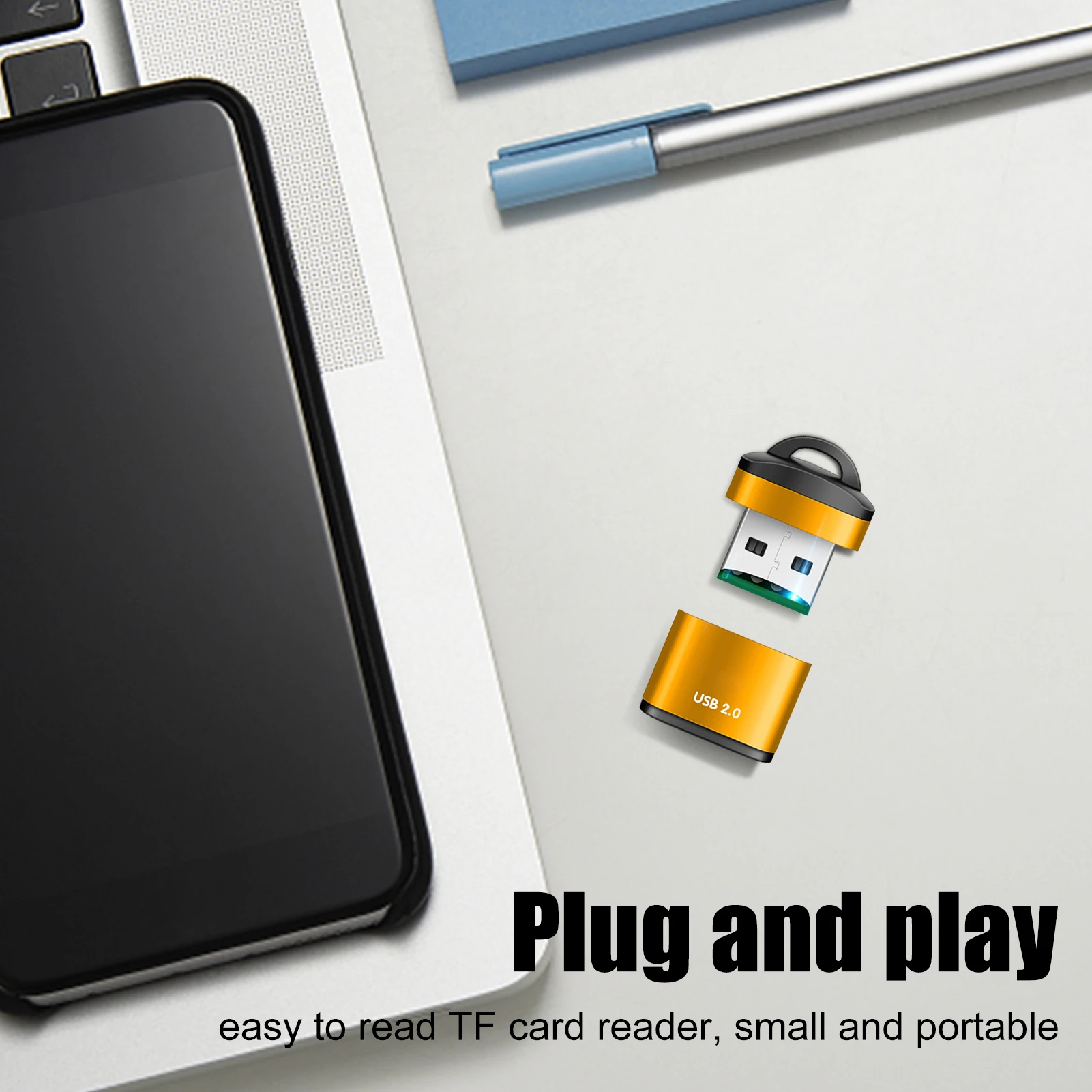 USBSDCard 리더 USB 2.0 미니 휴대 전화 메모리 TF 카드 리더 컴퓨터 자동차용 고속 MicroSD-USB 어댑터