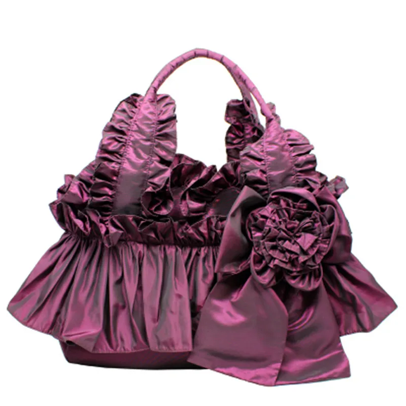 

Women Bags Flowers and Lace Pleated Ruffes Lolita Bags