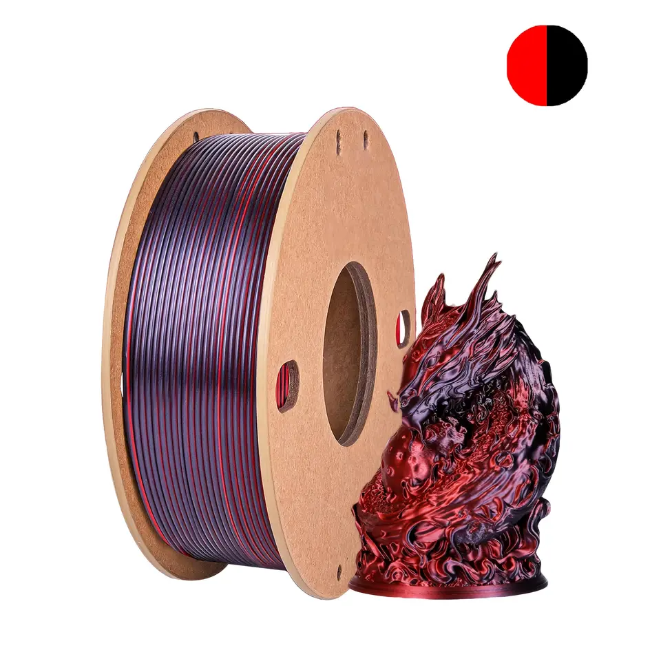 Three Color PLA Silk Filament 250g per Roll Net Weight, Suitable for FDM 3D Printers, 1.75mm Silk PLA 3D Printing Material. image 6