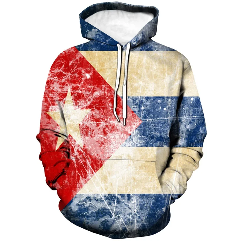 thumbnail image 1 of Sudadera con capucha con la bandera de Cuba impresa en 3D para hombre, nueva sudadera de manga larga, tops tipo pulóver, sudaderas deportivas de moda para correr, sudaderas de gran tamaño, 1 of 5