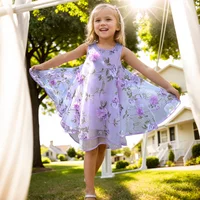 Robe d'été bohème à fleurs pour filles, robes de plage en mousseline de soie, vêtements floraux pour adolescentes de 6 8 10 12 14 ans 5