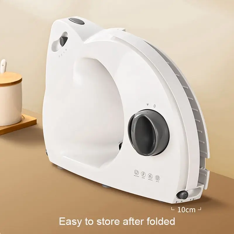 Folding Electric Slicer Multifunctional Lamb roll Bread Frozen Meat Cutter 1-15mm Motorized Slicing machine Carrot Potato Grater 2