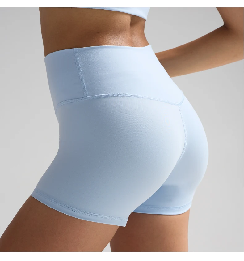 Einfarbig Frauen Fitness Sport Yoga Kurze Laufen Radfahren frauen Leggings Schnell Trocknend Atmungsaktive Hohe Taille Yoga Shorts – Detail 10