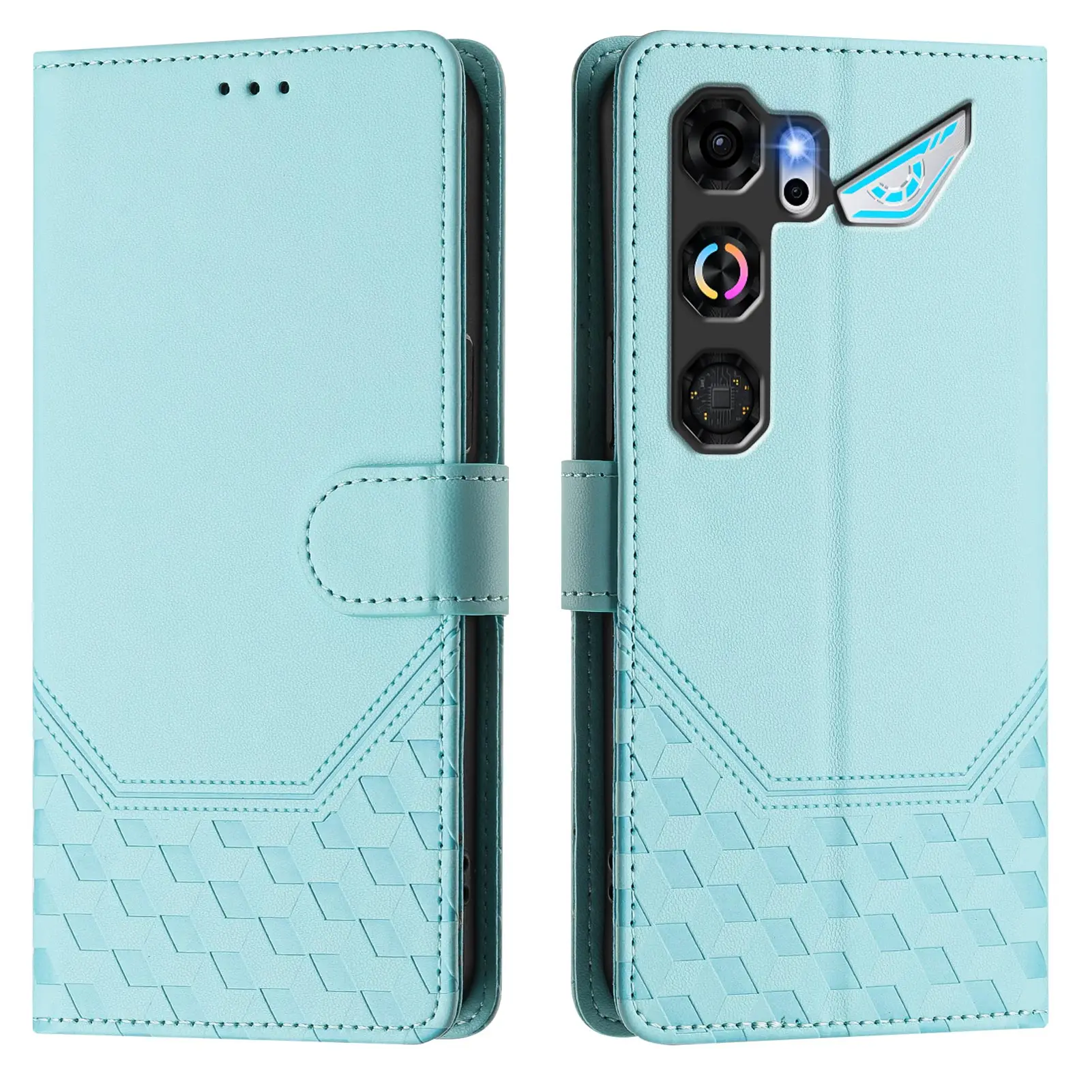 Classic Leather Embossed Wallet Phone Case with Card Slot and Flip Cover