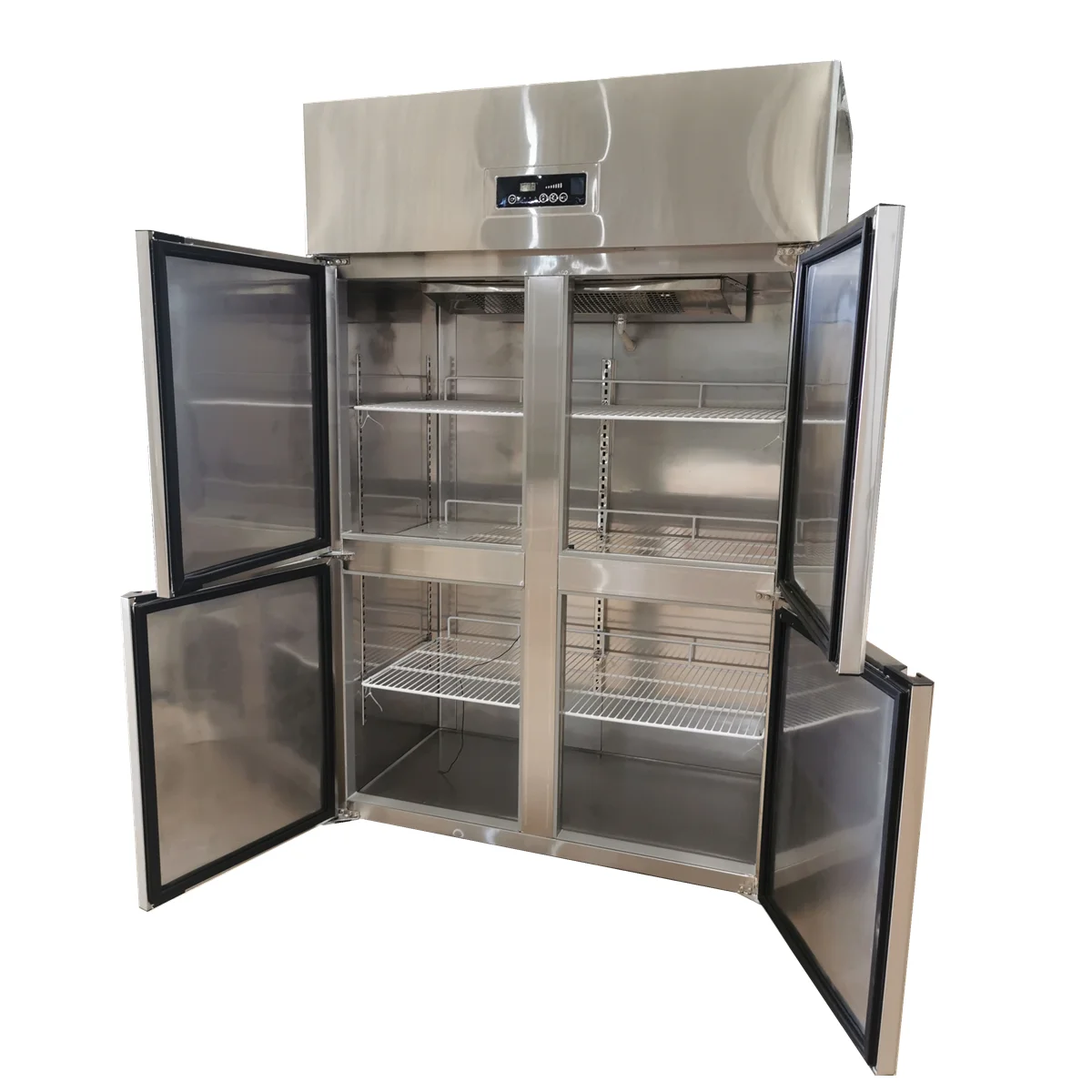 Commercial Hotel Home Use Upright Refrigerator Four Doors Fridge 4 Door Freezer Stainless Steel Chiller Price in Hyderabad