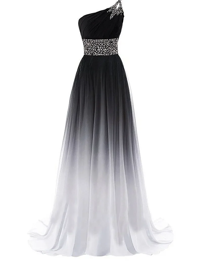 Bridesmaid dresses Elegant One Shoulder Bridesmaid Dresses Crystal Sequined Sleeveless Prom Gown For Wedding Party 4 colors Robe De Soriee