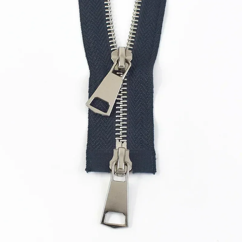 Premium Metal Double-Slider Open-End Zippers for Jackets - Auto Lock Closure, Multiple Lengths Available