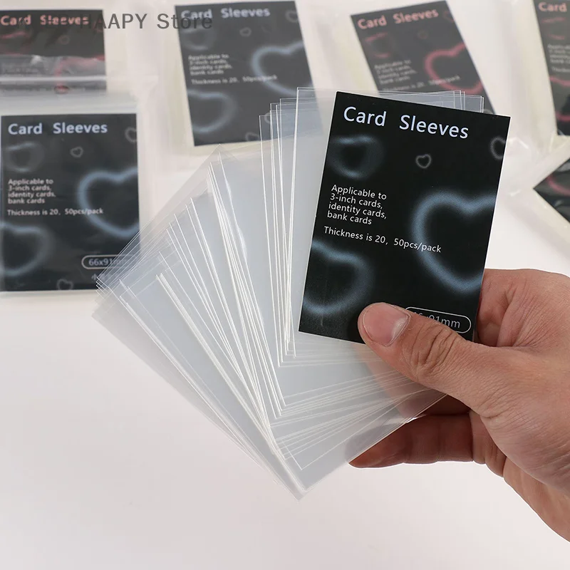 

50pc 66x91mm 58x89mm Kpop Card Sleeves Holder For Holo Postcard Top Load Films Photocard Game Cards Protector Film Album Sleeves
