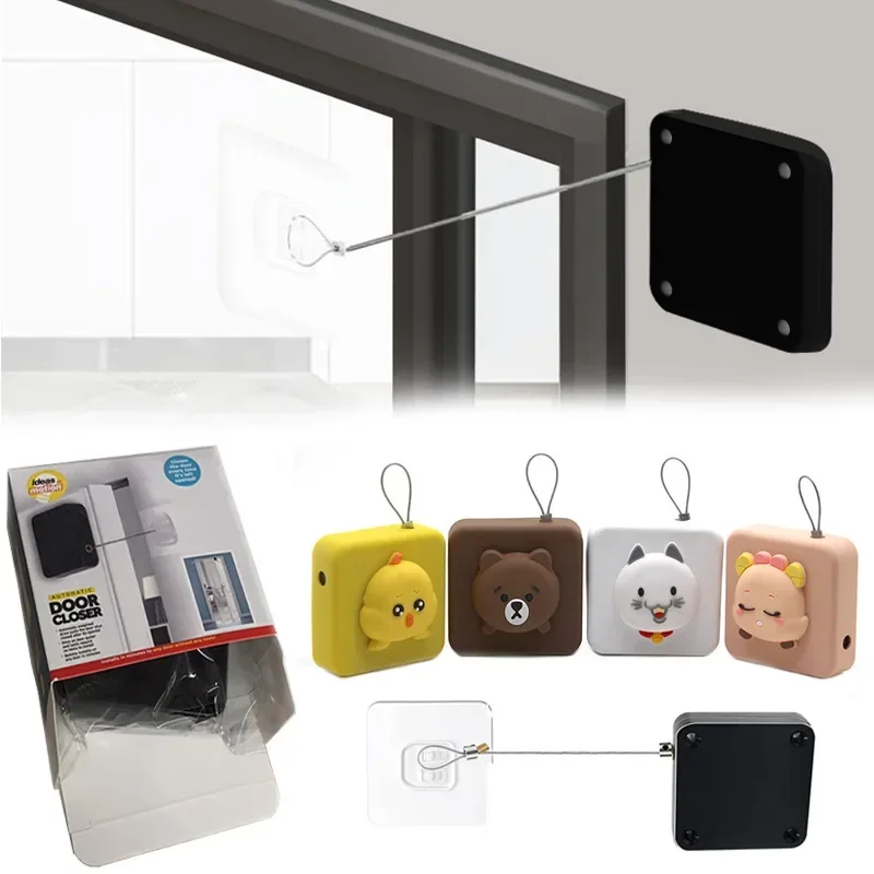 Automatic Sensor Closing Sliding Door Bracket Door Closer Punch-free Adjustable Cute Stopper No Punching Newestc