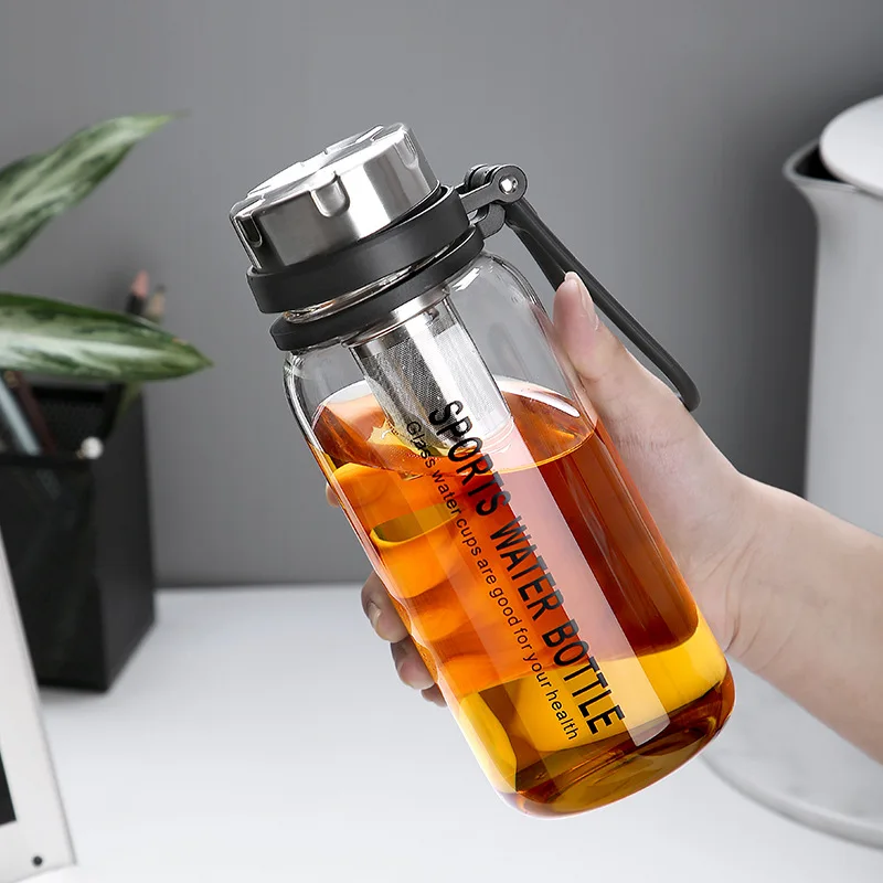 

New Glass Kettle 2L Capacity Complimentary Cup Cover (to Prevent Scalding) Portable Leak-proof Drinking Stainless Steel Lid