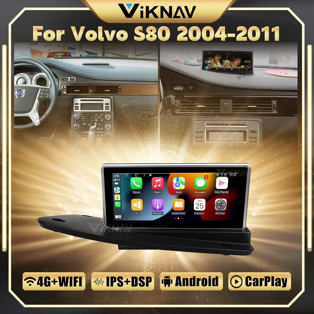 

Android 12 Head Unit For Volvo S80 V70 2004-2011 Car Stereo Radio Multimedia Player GPS Navigation Carplay Touch Screen