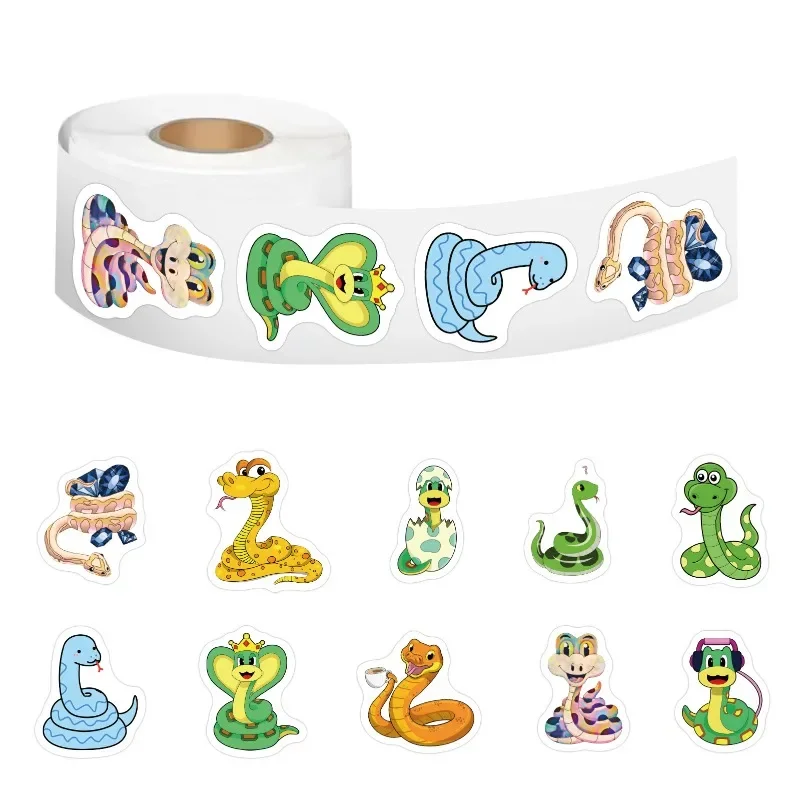 500pcs Cartoon Cute Small Snake Animals Stickers Kawaii Kid DIY Car Skateboard Laptop Phone Graffiti Sealing Label Decals Toys
