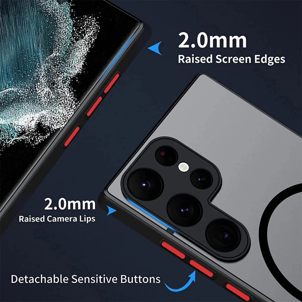 Carcasă rezistentă la șocuri, cu aspirație magnetică, rezistentă la căderi, suportă încărcare wireless pentru Samsung Galaxy S24 S23 S22 S21 Ultra PLUS_voghion.com