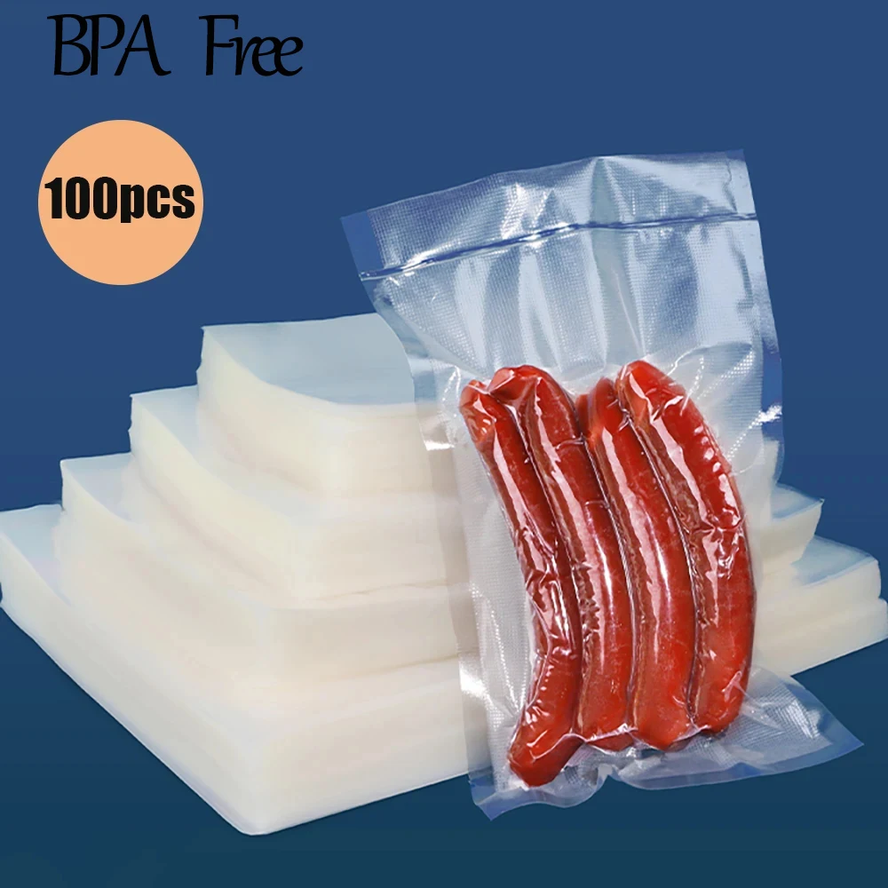 Vacuum Bags For Food 100pcs/Lot BPA Free Vacuum Packaging Bags For Sealer Machine Food Packed Sealing Storage