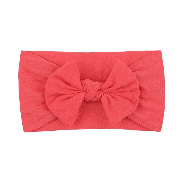 Solid Color Broadside Bowknot Headband for Kids Girls Elastic Hair Band Baby Hairband Boutique Turban Headwear Hair Accessories 14