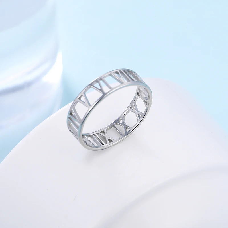 Gold Plated Hollow Round Stainless Steel Rings - Trendy Jewelry