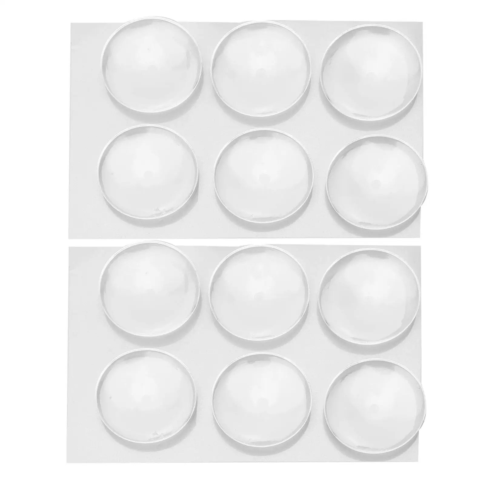 12 Pcs Door Stopper Wall Protector 40mm Transparent Soft Strong PU Round Door Handle Protector Bumper Set