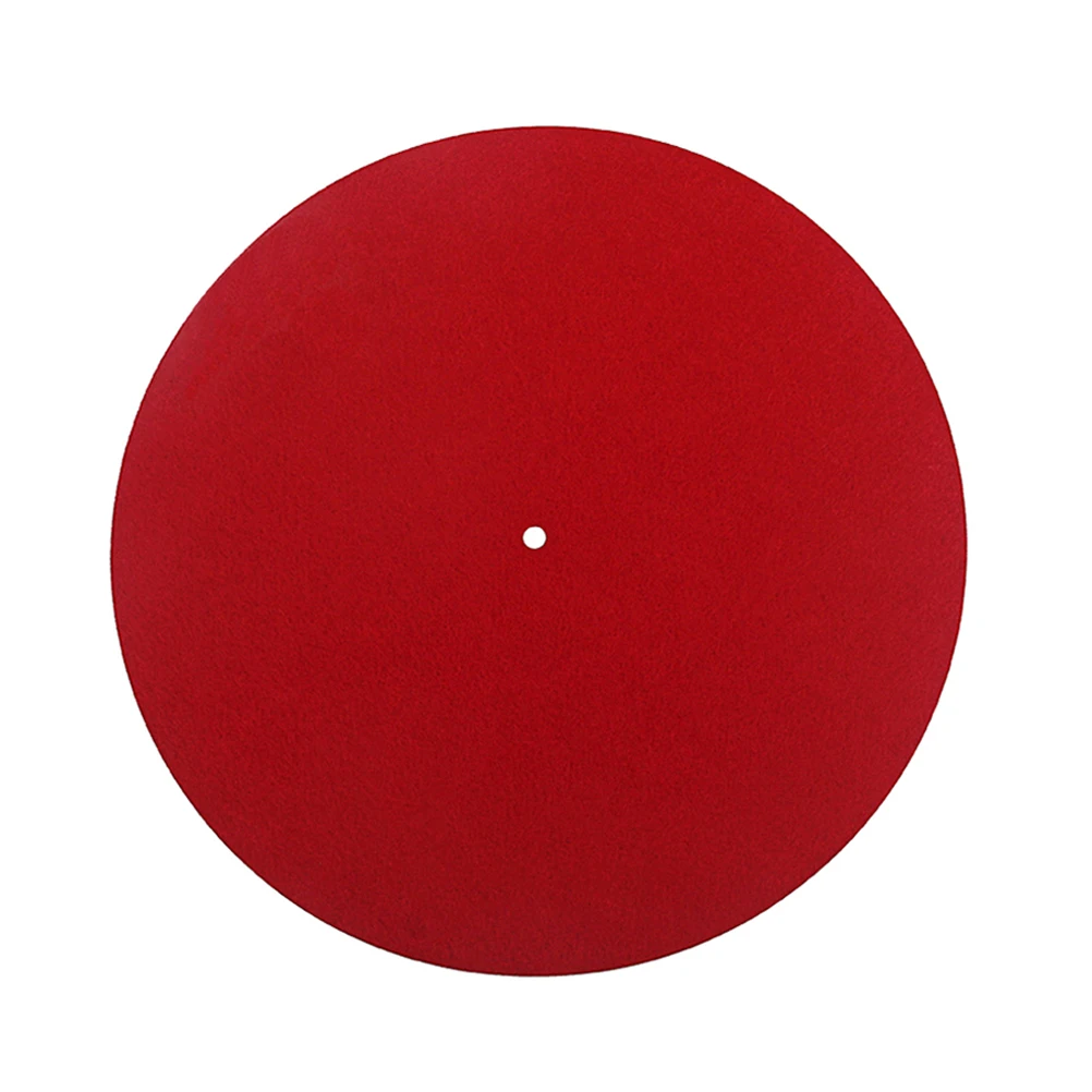 

1Pc Red Platter Mat Anti-Vibration Red Wool Turntable Mat Pad Platter Mat Wool Mat For Vinyl Record White cassette