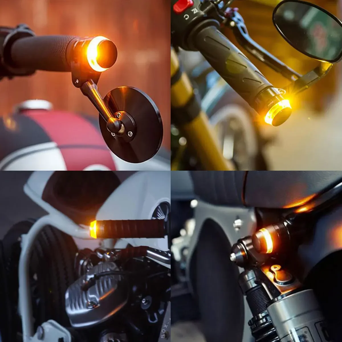 Motorcycle led handlebar lamp 2Pcs Motorcycle led handlebar lamp turn signal driving lights signal light brake light flashing beacon stop lamp parking