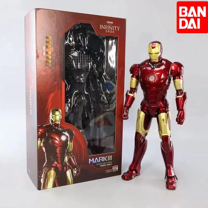 

New Zd 1/5 Iron Man 36cm Mk3 Original Legends Led Lighting 10th Anniversary Memorial Collect Tony Stark Model Action Figure Gift