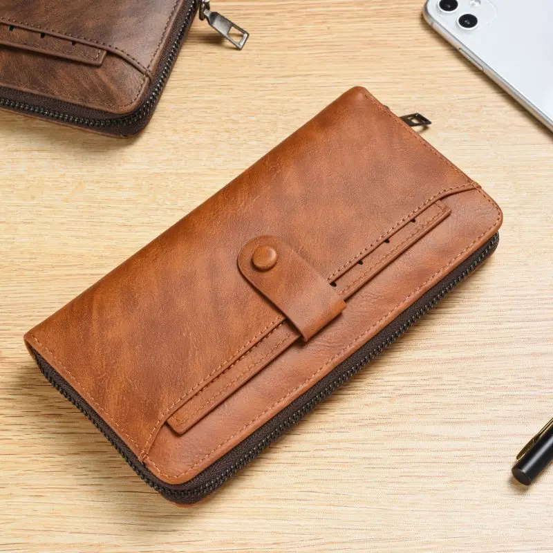 Fashion Men Wallet Business Male Card Holder Luxury Wallets Brand Pu Leather Long Rfid Man Clutch Money Bag Phone Coin Purse