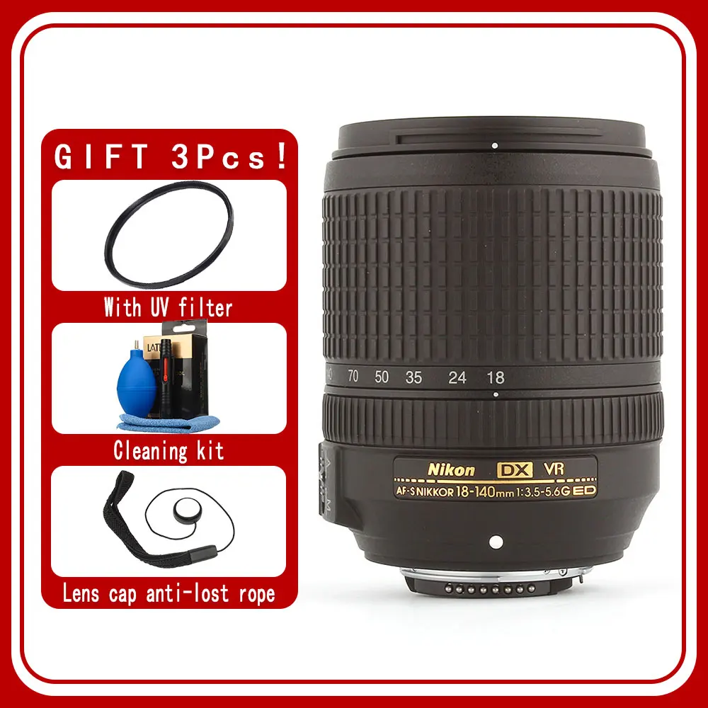 Nikon AF-S DX NIKKOR 18-140mm f/3.5-5.6G ED VR Lens For Nikon SLR