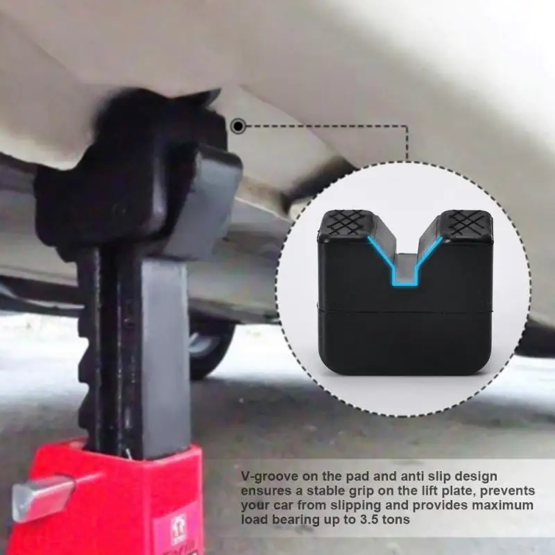 Auto-Wagenheber-Gummiauflage, geschlitzte Wagenheber-Gummipads, universelle Reparaturwerkzeuge, Rahmenschutzadapter, Hebewerkzeuge, 1/2 Stück – Detail 4