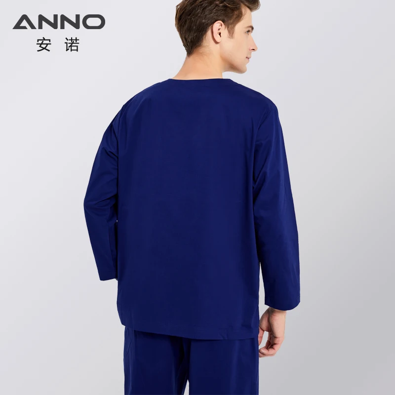 ANNO Nine Points Sleeve Nursing Scrubs Set Stretch Fabrics Spandex Nurse Uniform Unisex Paramedic Beauty Elasticity Work Suits