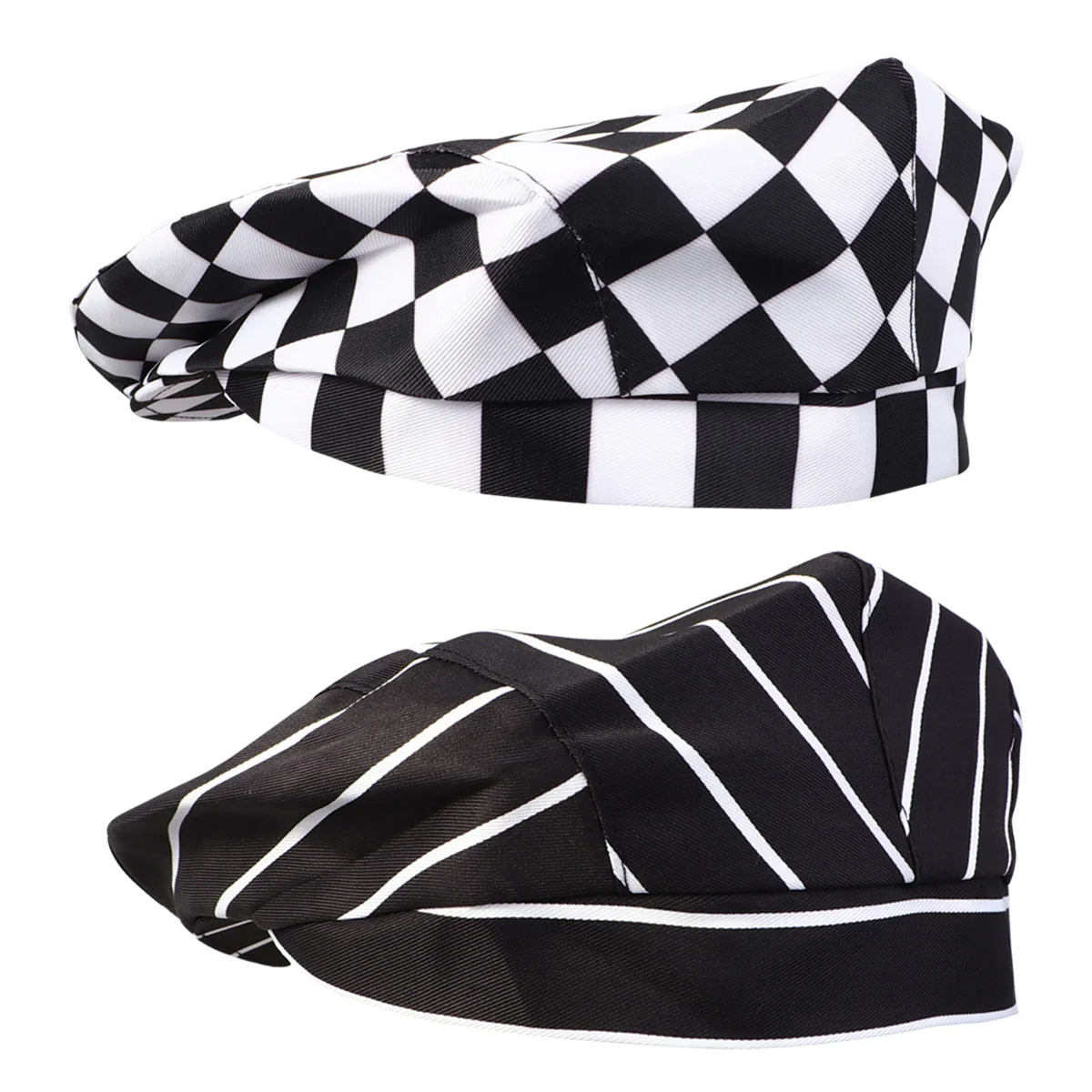 

2 Pcs Working Hat Hats Waiter Cap Kitchen Chef Flat Elasticity Restaurant Chef's