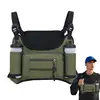 Running Chest Pack For Men Multi Pocket Storage Pouch Vest Bag Chest Pack Outdoor Workout Vest With Water Bottle Pouch For Sport 4