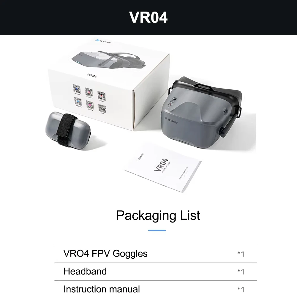 Lunettes FPV VR04 Analog 5.8G 40CH avec batterie 2000mAh - Noir