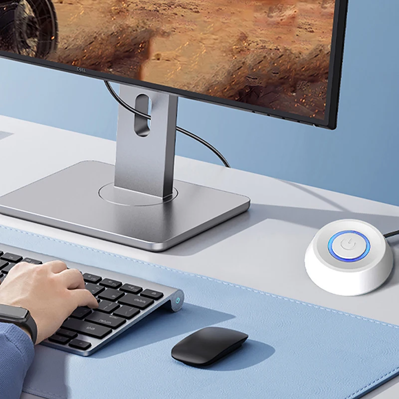 Desktop Computer Switch Push Button PC Motherboard External Start Power Button Extension Cable Computer Round Startup Switch