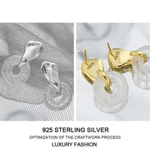 

White Crystal Pendant 925 Silver Women's Jewelry Drop Earrings Gift For Women Dangle Earring Boho Trend 2022 Sweet Accessories