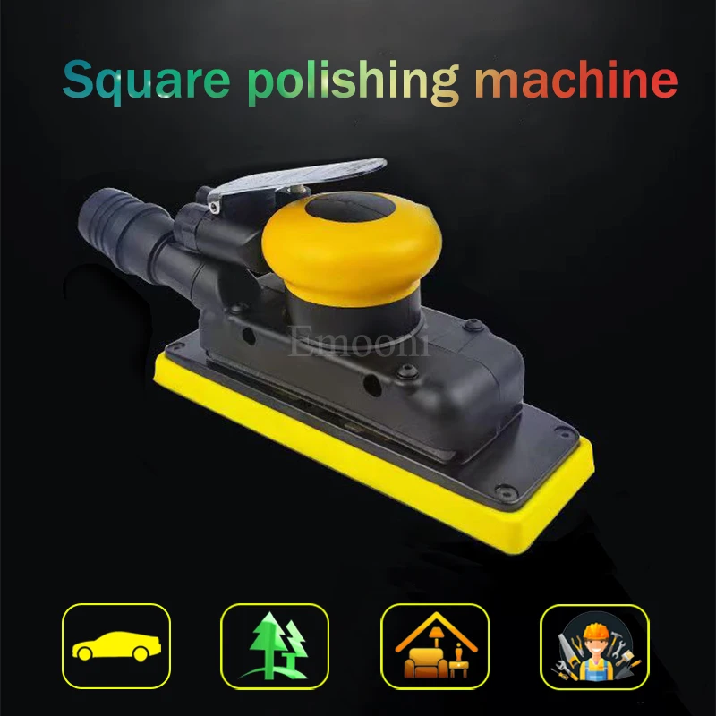 

Pneumatic Dry Grinder Central Vacuum Ready Pneumatic Sanding Sandpaper Machine 70*198mm Square Air Orbital Sander Rectangular