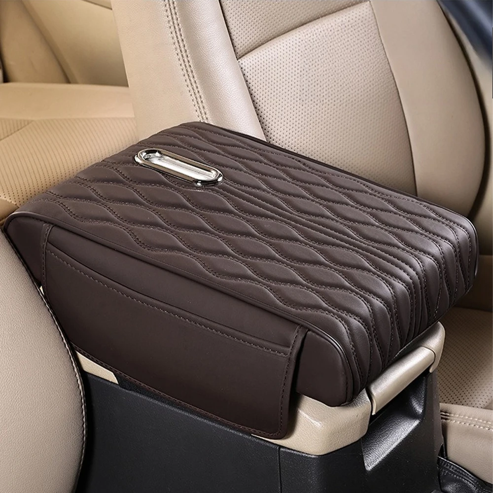 Deluxe Car Armrest Cover with Dual Side Pockets and Built-in Tissue Holder