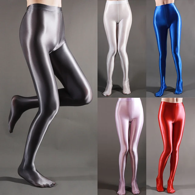 Satin Glossy Opaque Pantyhose Sexy Stockings Shiny Yoga Leggings Sport Women  Fitness Japanese High Waist Tights Silky Oily - AliExpress