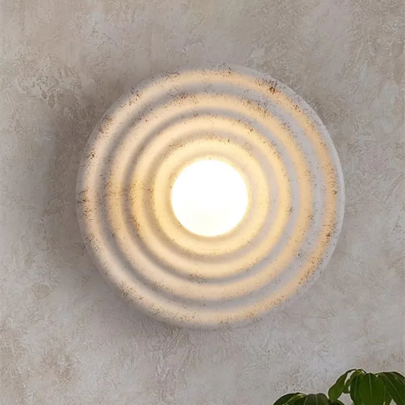 

Modern LED Living Room Background Wall Decorative Lighting Fixtures Vintage Resin Glass Wall Lamp Bedroom Bedside Lighting