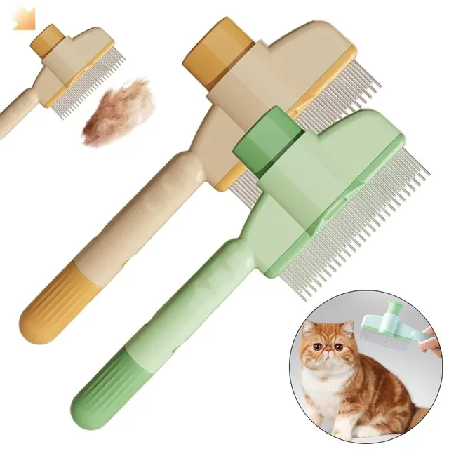 Dog Comb Pet Hair Remover One Button Dogs Brush Self-cleaning Cat Brush Massage Combs for Dog Grooming Brushes for Pet Products 2