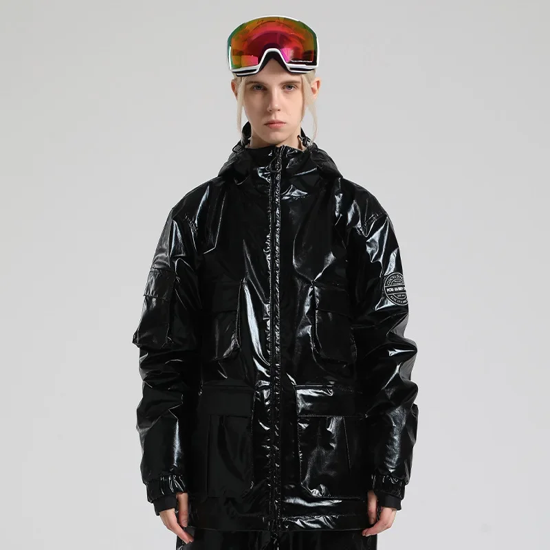 New Ski Suit Men Windproof Waterproof Warm Snowwear Veneer Double Board Colorful Reflective Ski Jackets Women Large Size