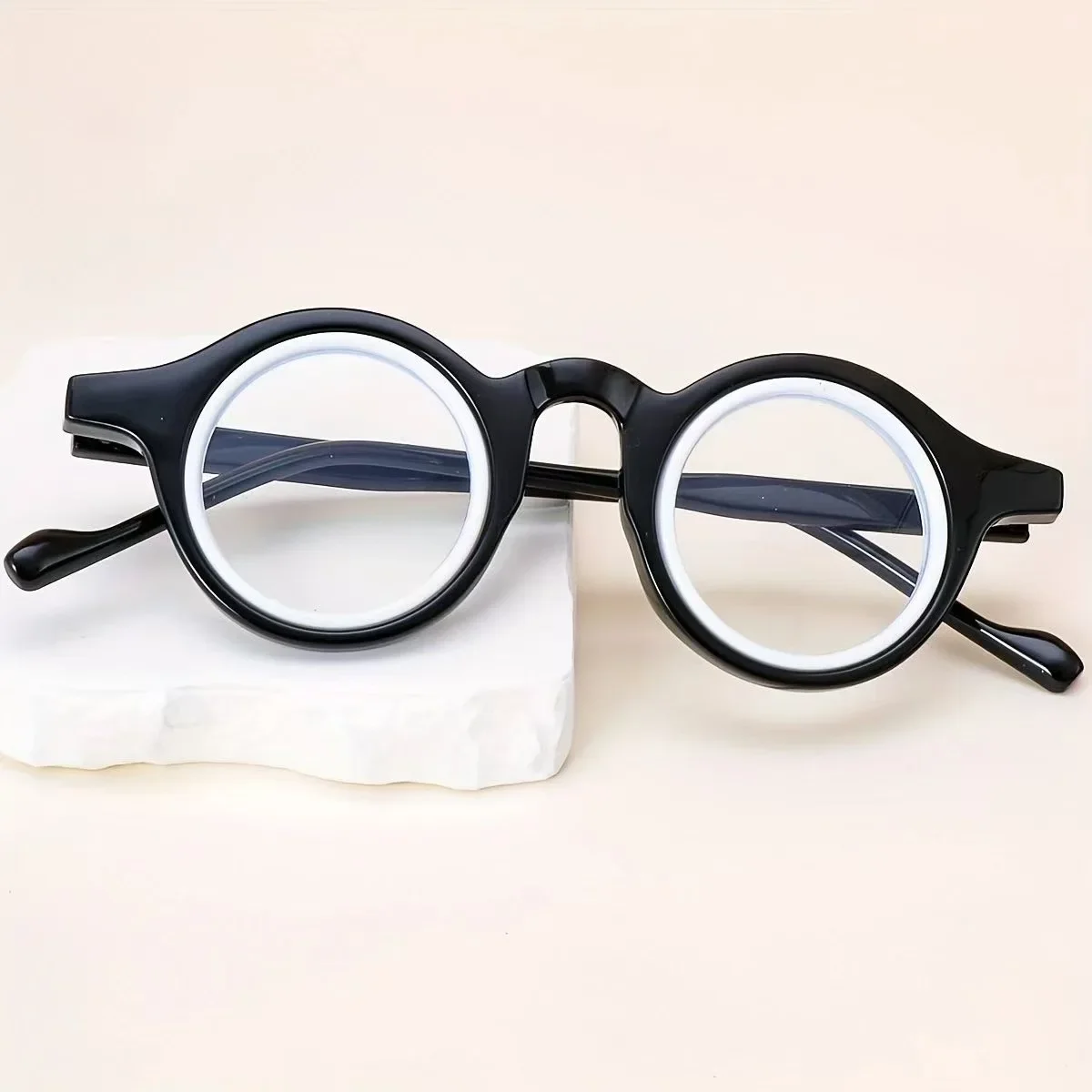 Enhanced Blue Light Blocking Round Reading Glasses for Men - High-Quality Lens Options
