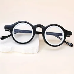 Enhanced Blue Light Blocking Round Reading Glasses for Men - High - Quality Lens Options (Black WHITE)