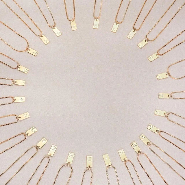 SUNIBI Initial Necklace Engraved A-Z Alphabet Charm Necklace Box Chain Stainless Steel Women's Minimalism Jewelry Gift Wholesale 6