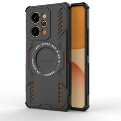 Enhanced Shockproof Magnetic Case with Heat Dissipation - Matte PC TPU Protective Cover for Realme P4 Power (DJ- Black)