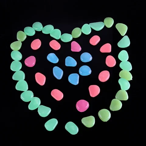 

50Pcs/Bag Hot Luminous Glowing Stone Glow in the Dark Garden Pebbles Glow Stones Rock for Walkways Garden Path Patio Lawn Garden