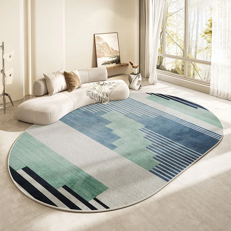 Living Room Carpet Oval Shape Living Room Decoration Large Area Carpet Modern Nordic Rugs for Bedroom Home Washable Anti-slip Mat Luxury Lounge Rug