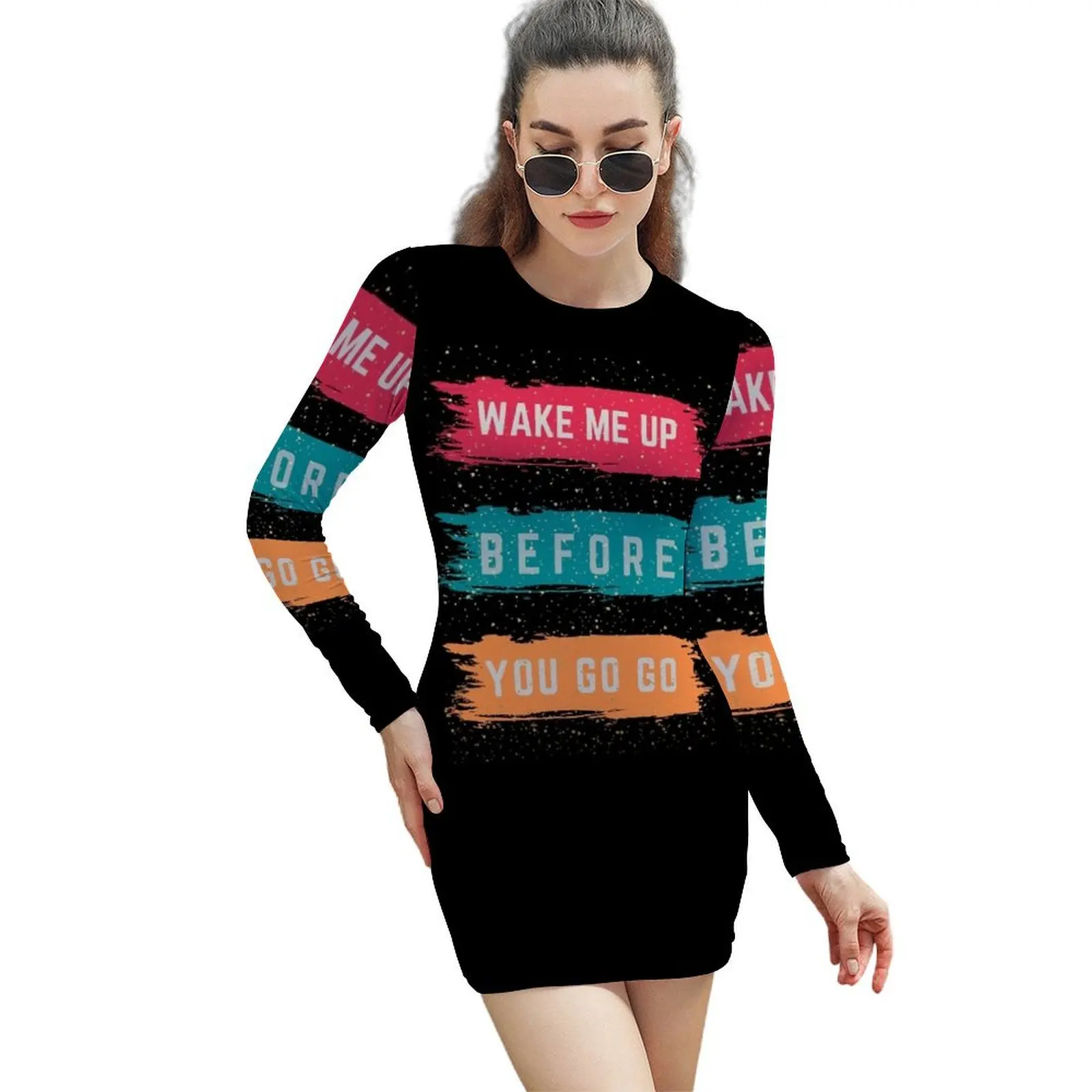 

wake me up before you go go Long-Sleeved Sheath Dress beach dresses dresses for womens Woman dresses Summer women's clothing